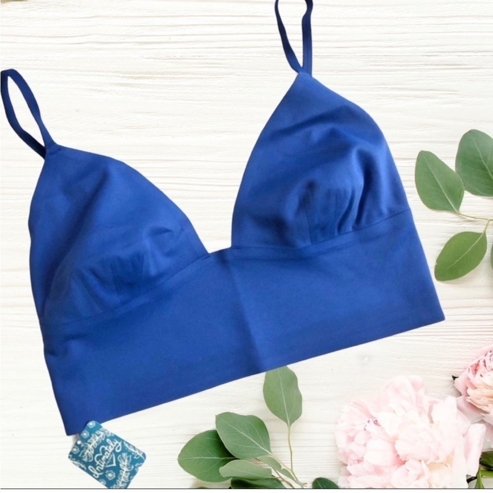 Free People Sage Longline Bra Exotic Blue NWT XS